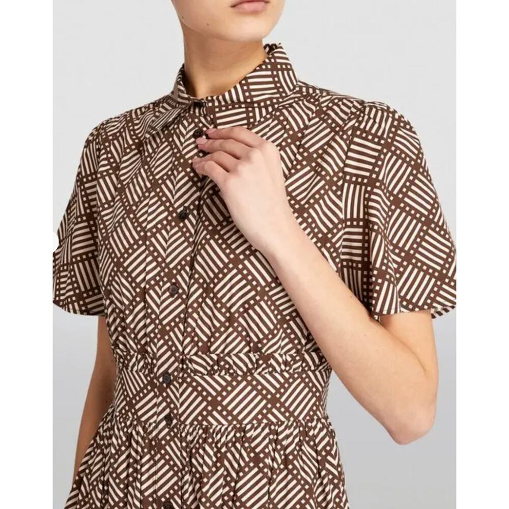 Max & Co x Duro Olowu GAO patterned midi dress | Sz 8, Brown NWT - Picture 2 of 15
